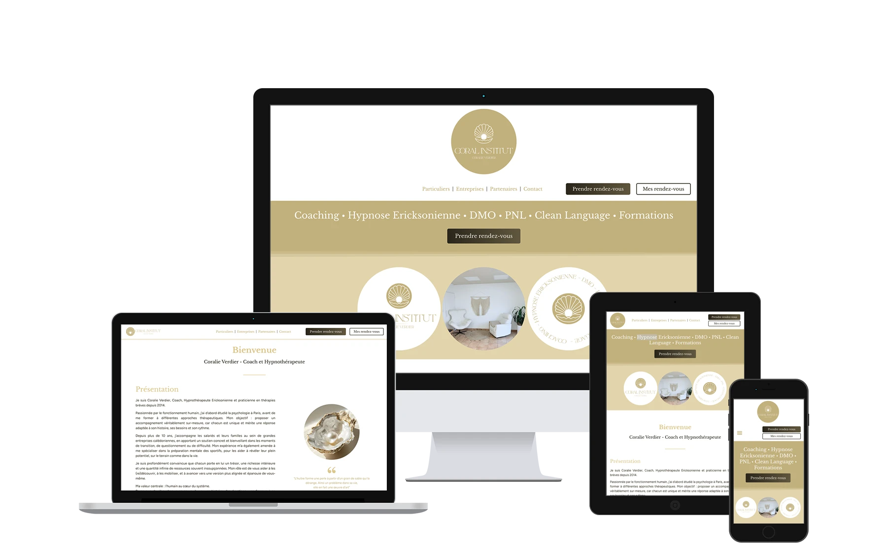 Visuel du site de Coral Institut